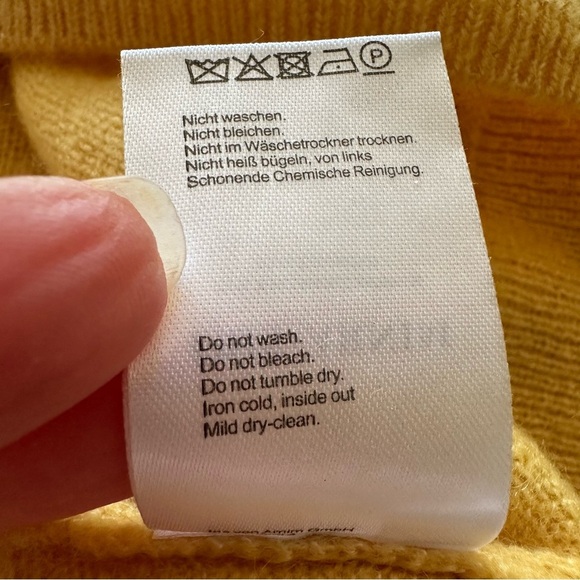 New Iris Von Arnim Cashmere Silk Yellow Crew Neck Sweater - Picture 10 of 11